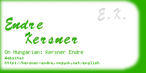endre kersner business card